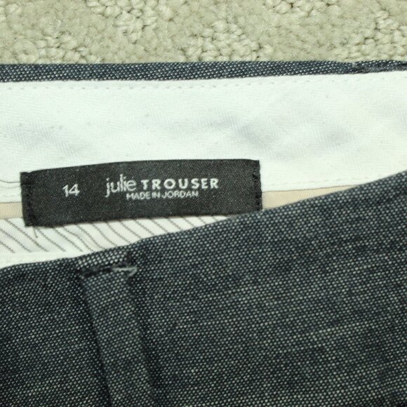 Loft Julie Trouser Pants Women's Variegated Navy Size 14 Wide Leg - Picture 8 of 8